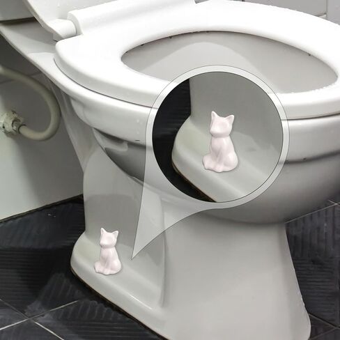 2pcs Ceramic Toilet Bolt Covers, Cute Cat Toilet Bolt Caps Decorative Accessory for Bathroom Decor, Easy to Install in Kuwait