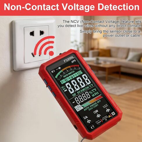 مقياس متعدد رقمي، مقياس متعدد FS999L، مقياس متعدد رقمي قابل لإعادة الشحن عبر USB - 6000 عدد، جهاز اختبار متعدد العرض الرقمي التلقائي للمشاكل الكهربائية المنزلية والصناعية in Kuwait