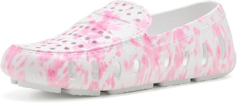 Floafers Unisex Prodigy Driver Print (Toddler/Little Kid), Pink Tie Dye/Bright White, 1, Medium in Kuwait