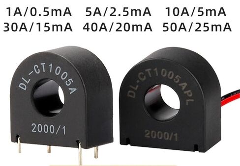 محول تيار متردد DL-CT1005A نسبة 2000/1، 10 أمبير/5 مللي أمبير و20 أمبير/10 مللي أمبير فئة 0.1 دقة، للعداد الذكي والعاكس ومعدات مراقبة الطاقة (DL-CT1010A 10 أمبير/10 مللي أمبير) in Kuwait