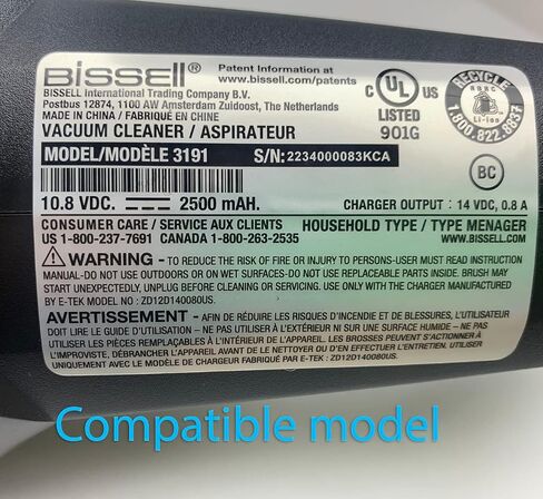 شاحن بديل لبيسيل Powerlifter ION PET 2 في 1 خفيف الوزن لاسلكي 3191 3191C بطارية ليثيوم أيون 14 فولت 800 مللي أمبير 2 في 1 مكنسة لاسلكية E-Tek ZD12D140080US in Kuwait