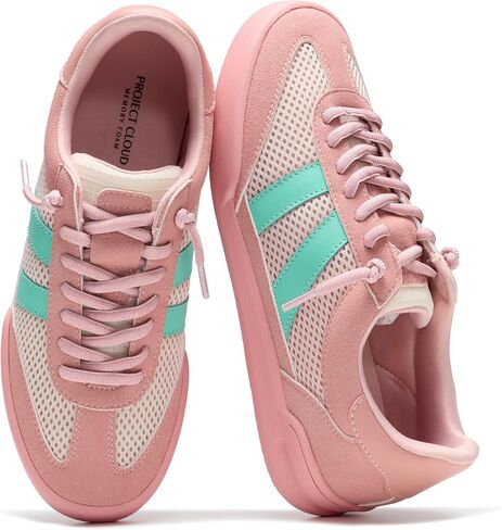 Project Cloud Genuine Leather Casual Sneakers for Women - Memory Foam Insoles Lace-Up Womens Shoes & Lightweight Women's Fashion Sneakers - Non-Slip Shoes for Women Footwear (Verdict) in Saudi Arabia