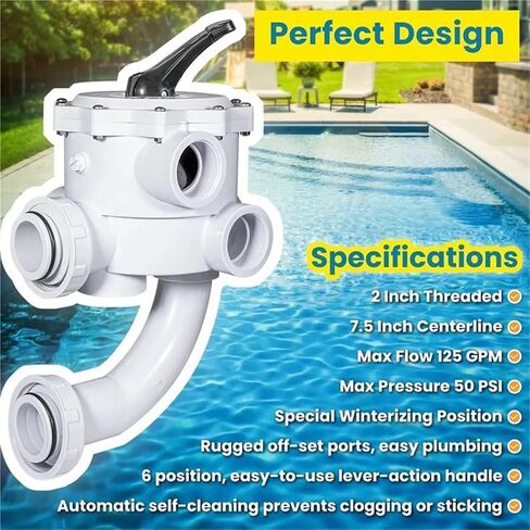 AZ-261055 صمام متعدد المنافذ 2 بوصة لحمام السباحة/المنتجع الصحي D.E. وفلتر رمل in Kuwait