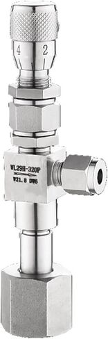 Stainless Steel Cylinder Sampling Valve Micro Adjustment Needle WL24H-320P Flow G5/8 W21.8(W21.8-14R-1 8mm 304) in Kuwait