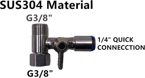 G3/8 "إلى 1/4" SUS304 RO تغذية محول المياه المحملة الكرة صمام صنبور اغلاق تركيب اتصال تصفية in Kuwait