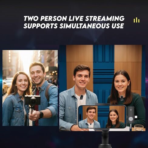 3 in 1 Dual Wireless Lavalier Mic System for iPhone and USB-C Android, Plug & Play, Noise Reduction, 30M Range, for Creators, Interviews & Live Streaming in Kuwait