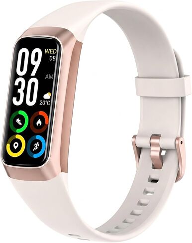 Fitness Smart Watch 1.10 Inch AMOLED HD Screen, 25 Sport Modes, 5ATM Waterproof, Heart Rate Blood Pressure Sleep Tracker, Magnetic Charging Smart Bracelet for Men Women(White) in Kuwait