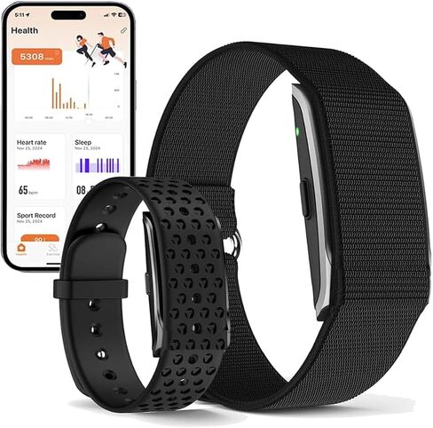 Health Smart Bracelet, Activity & Fitness Trackers/SpO2/ Heart Rate/Blood Pressure/Sleep Stress/IP68 Waterproof for120 Sport Modes,Automatic Monitoring Wearable Fitness Tracker Comes with Free App in Kuwait