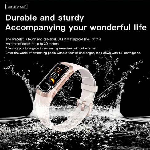 Fitness Smart Watch 1.10 Inch AMOLED HD Screen, 25 Sport Modes, 5ATM Waterproof, Heart Rate Blood Pressure Sleep Tracker, Magnetic Charging Smart Bracelet for Men Women(White) in Kuwait