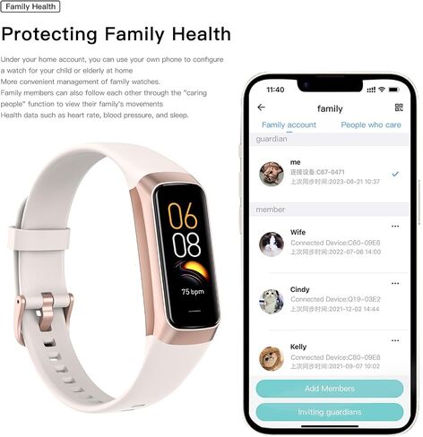 Fitness Smart Watch 1.10 Inch AMOLED HD Screen, 25 Sport Modes, 5ATM Waterproof, Heart Rate Blood Pressure Sleep Tracker, Magnetic Charging Smart Bracelet for Men Women(White) in Kuwait