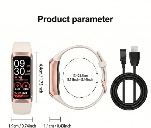 Fitness Smart Watch 1.10 Inch AMOLED HD Screen, 25 Sport Modes, 5ATM Waterproof, Heart Rate Blood Pressure Sleep Tracker, Magnetic Charging Smart Bracelet for Men Women(White) in Kuwait