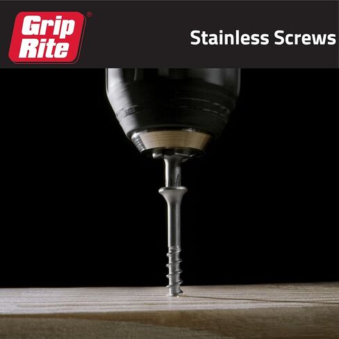 Grip-Rite PrimeGuard Max Deck Screws for Outdoor Projects - Hand Drive Trim Head Wood Screws - T17 Star Drive - 305 Stainless Steel - 7 x 2-1/4" - 1 Lb - MAXS214THW3051 in Kuwait