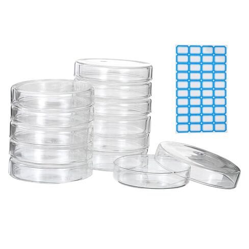 PATIKIL 5 Pcs Glass Petri Dish with Lid, 90 mm High Borosilicate Thicken Autoclavable Culture Dishes Lab Supplies Label for Science Experiment Laboratory Project, Clear in Kuwait