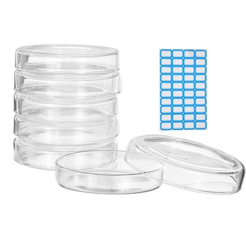 PATIKIL 5 Pcs Glass Petri Dish with Lid, 90 mm High Borosilicate Thicken Autoclavable Culture Dishes Lab Supplies Label for Science Experiment Laboratory Project, Clear in Kuwait
