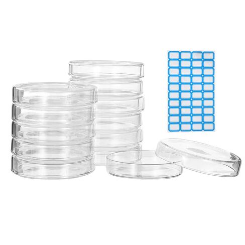 PATIKIL 5 Pcs Glass Petri Dish with Lid, 90 mm High Borosilicate Thicken Autoclavable Culture Dishes Lab Supplies Label for Science Experiment Laboratory Project, Clear in Kuwait