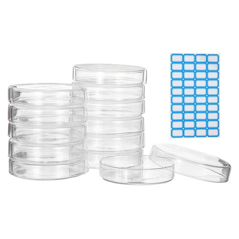 PATIKIL 5 Pcs Glass Petri Dish with Lid, 90 mm High Borosilicate Thicken Autoclavable Culture Dishes Lab Supplies Label for Science Experiment Laboratory Project, Clear in Kuwait
