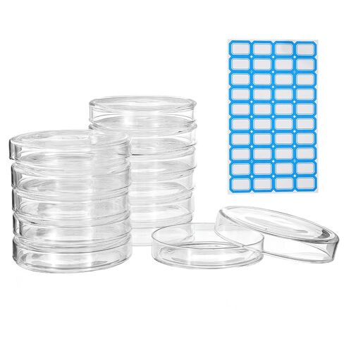 PATIKIL 5 Pcs Glass Petri Dish with Lid, 90 mm High Borosilicate Thicken Autoclavable Culture Dishes Lab Supplies Label for Science Experiment Laboratory Project, Clear in Kuwait