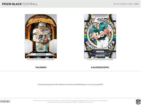 2025 Panini Prizm Black Football Hobby Trading Card Box (3 توقيعات لكل صندوق) in Kuwait