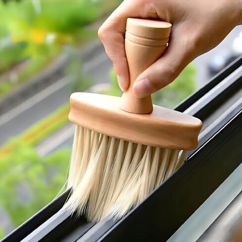 Cleaning Brush for Keyboard Window Tracks Car Detailing Dusting Tool Wooden Handle Soft Bristles Multipurpose Scrub Brush for Computer Desk Home Office Kitchen Hard to Reach Areas Cleaning in Kuwait