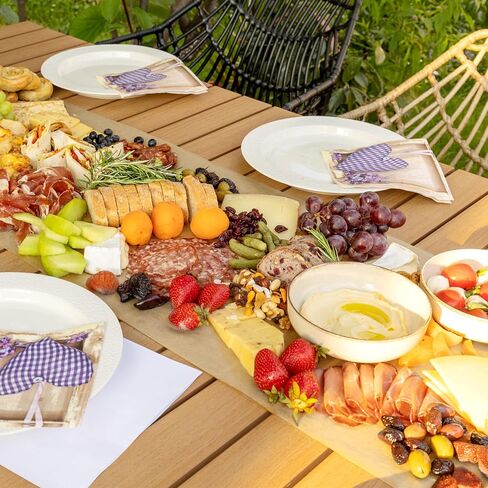 MotiMind 4 Pcs Charcuterie Paper Table Runner 15 x 48 Inches Disposable Kraft Brown Table Runner Butcher Paper Roll for Dining Birthday Party Weddings and Events in Kuwait