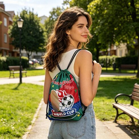 J6&H6 12 International Soccer Commemorative Drawstring Bags with 6 Unique Designs,Drawstring Bag 2026 Soccer Merchandise,for Celebrations Sports Competition Party in Kuwait