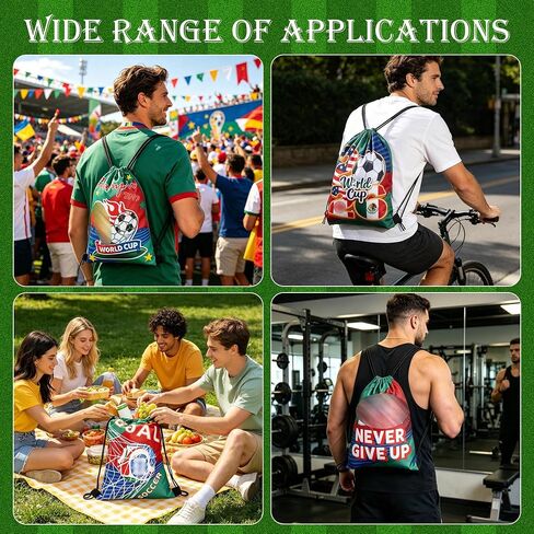 J6&H6 12 International Soccer Commemorative Drawstring Bags with 6 Unique Designs,Drawstring Bag 2026 Soccer Merchandise,for Celebrations Sports Competition Party in Kuwait