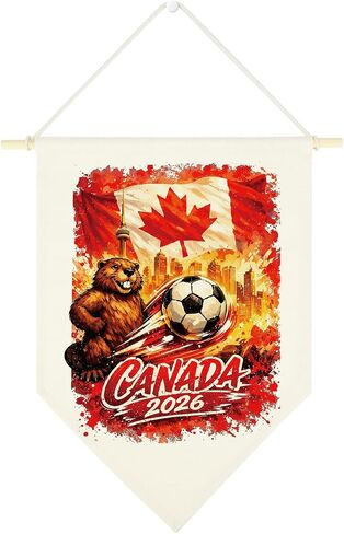 2026 World Soccer Cup Wall Decor Soccer Themed Gifts for Football Fan Lovers Coach Boys Men Game Day Hanging Canvas Flag Banner Bedroom Decorations in Kuwait
