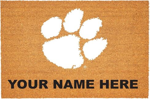 NCAA Clemson University Personalized Large Coir Doormat 2'x3' (36"x24"), Custom Name Front Door Mat with Non-Slip Rubber Back, Indoor Outdoor Entrance Rug Welcome Mats for Porch Patio Deck in Kuwait