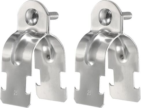 HARFINGTON 2pcs 1-2/9" EMT Strut Clamp 2.87" Length Universal 304 Stainless Steel Galvanized Strut Channel Accessory Conduit Clamp with Bolt and Nut for EMT Pipe Rigid Conduit, Silver in Kuwait