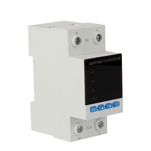 Dual Display 63A 230V Din Rail Adjustable Digital Over Voltage Under Relay Current Protection Leisurely in Kuwait