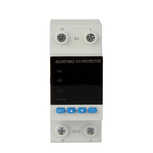 Dual Display 63A 230V Din Rail Adjustable Digital Over Voltage Under Relay Current Protection Leisurely in Kuwait
