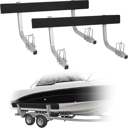 GarveeLife 2PCS Rustproof Steel Trailer Guide ons, 60 in Trailer Guides with Carpet-Padded Boards, for Ski Boat, Fishing Boat, Sailboat Trailer, Mounting Parts Included in Kuwait