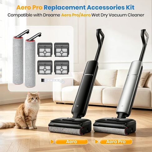 7 قطع غيار Aero وAero Pro، متوافقة مع ممسحة Dreame Aero Pro الرطبة الجافة والمكنسة الكهربائية DREAME Aero Wet Dry، 2 فرشاة دوارة من الألياف الدقيقة، 4 فلتر هيبا in Kuwait