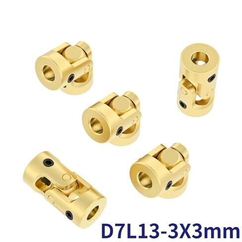 Mini Coupling Brass Universal Joint 3mmx3mm Diameter 7mm Length 13mm Coupler Gimbal 1Pcs in Saudi Arabia