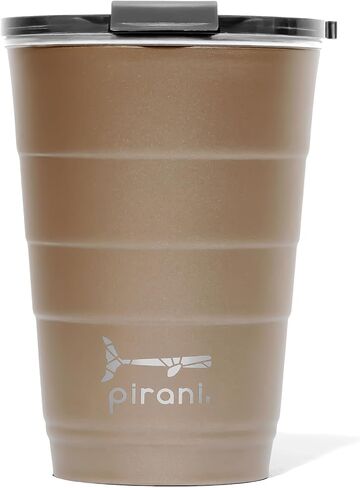 Pirani 16oz Insulated Stackable Tumbler - Skinny-Wall Triple Vacuum Insulation Cup with Version 2.0 Air-Tight, Screw-On Lid Lid - Space Saving Design - Paradise Blue in Kuwait