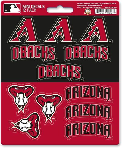 ملصق صغير من FANMATS 39283 Arizona Diamondbacks، 12 قطعة in Kuwait