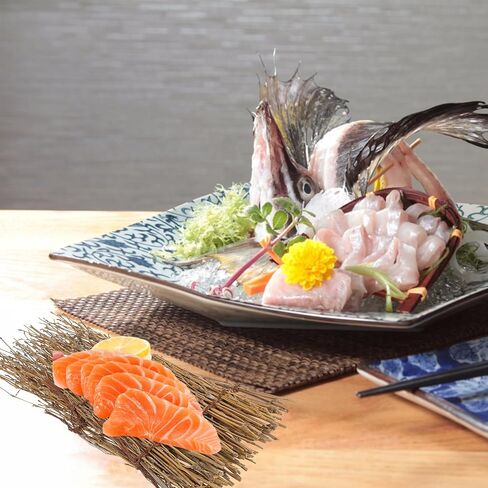 POPETPOP Bamboo Sushi Fence 3-Piece Set – 9.05x4.33In Natural Food-Safe Backdrop for Restaurant & Home Sashimi Plating in Kuwait