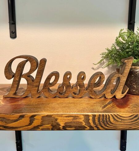Blessed Letter Table Sign Stunning,Blessed Standing Letter Table Sign Rustic Wooden Home Decor for Wedding Graduation Baby Shower First Communion Christening in Kuwait