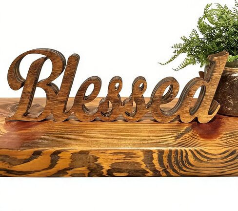 Blessed Letter Table Sign Stunning,Blessed Standing Letter Table Sign Rustic Wooden Home Decor for Wedding Graduation Baby Shower First Communion Christening in Kuwait