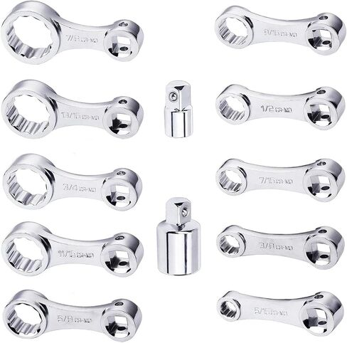 12 Pieces Torque Adapter Set Including Extension Adapter Wrench Converter Steel Suitable for Mechanics Repair Work Gift Giving Home in Kuwait