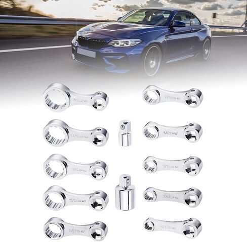 12 Pieces Torque Adapter Set Including Extension Adapter Wrench Converter Steel Suitable for Mechanics Repair Work Gift Giving Home in Kuwait