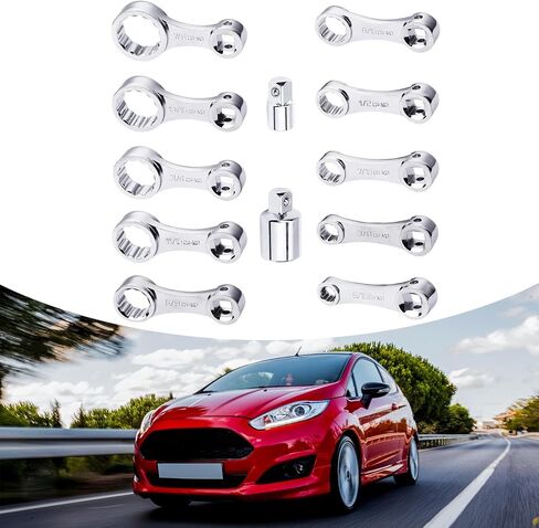12 Pieces Torque Adapter Set Including Extension Adapter Wrench Converter Steel Suitable for Mechanics Repair Work Gift Giving Home in Kuwait