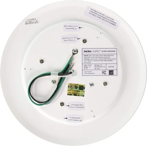 نورا لايتنج NLOPAC-R650930AW NLOPAC-R650930AW-15 وات LED 6 بوصات سطحية للتركيب AC Opal-3000K-1,050 Lumens-120V-White، سطح جبل أبيض in Kuwait