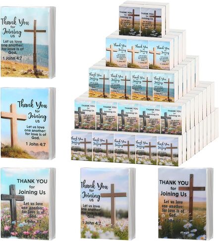 Tinlade 50 Pcs 2026 VBS Church Pocket Tissues Gifts Welcome to Our Church Pocket Tissues Bulk Sunday School Christian Bible Verse Travel Packs 3 Ply Mini Travel Size for Religious Party Favor in Kuwait
