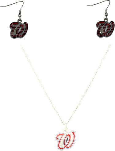 مجموعة أقراط/قلادة من مجموعة Pro Specialities Group MLB Washington Nationals، صغيرة، ألوان الفريق in Kuwait
