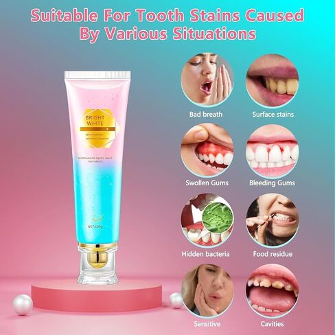 Niacinamide Whitening Toothpaste for Adults, Teeth Whitening Tooth Paste, Brilliant Smile Niacinamide Toothpaste Whiten (3.53oz)- 1 PCS in Kuwait