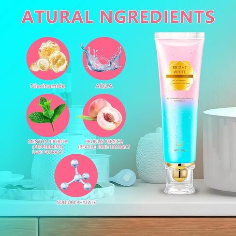 Niacinamide Whitening Toothpaste for Adults, Teeth Whitening Tooth Paste, Brilliant Smile Niacinamide Toothpaste Whiten (3.53oz)- 1 PCS in Kuwait