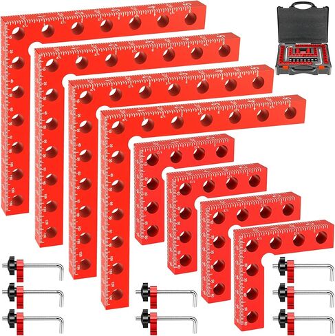 Corner Clamp for Woodworking, 90 Degree Right Angle Clamp, 8 Pack 5.5" & 2.5" Aluminum Alloy Positioning Squares for Cabinets & Picture Frames in Kuwait