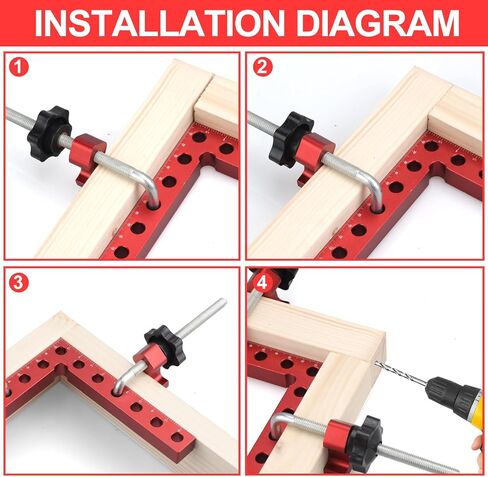 Corner Clamp for Woodworking, 90 Degree Right Angle Clamp, 8 Pack 5.5" & 2.5" Aluminum Alloy Positioning Squares for Cabinets & Picture Frames in Kuwait