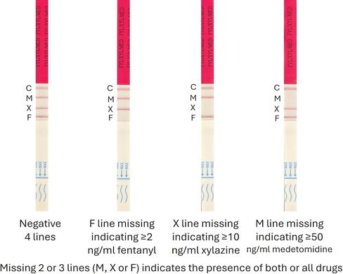 3-in-1 Fentanyl/Xylazine/Medetomidine Test Strips for Liquid, Pills & Powder Substances, 5 Count, Made in USA, 10-100x More Sensitive - for Harm Reduction & Forensic Investigation in Kuwait